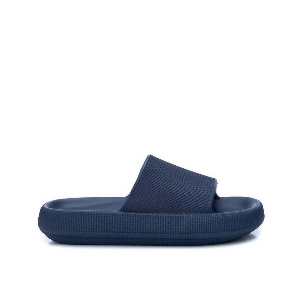 NEW XTI men's basic flat slides in navy